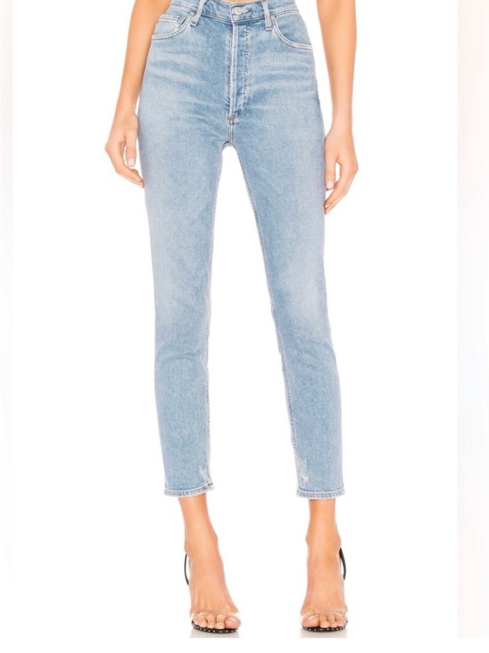 Agolde Light Wash Ankle Slim Jeans - Women's